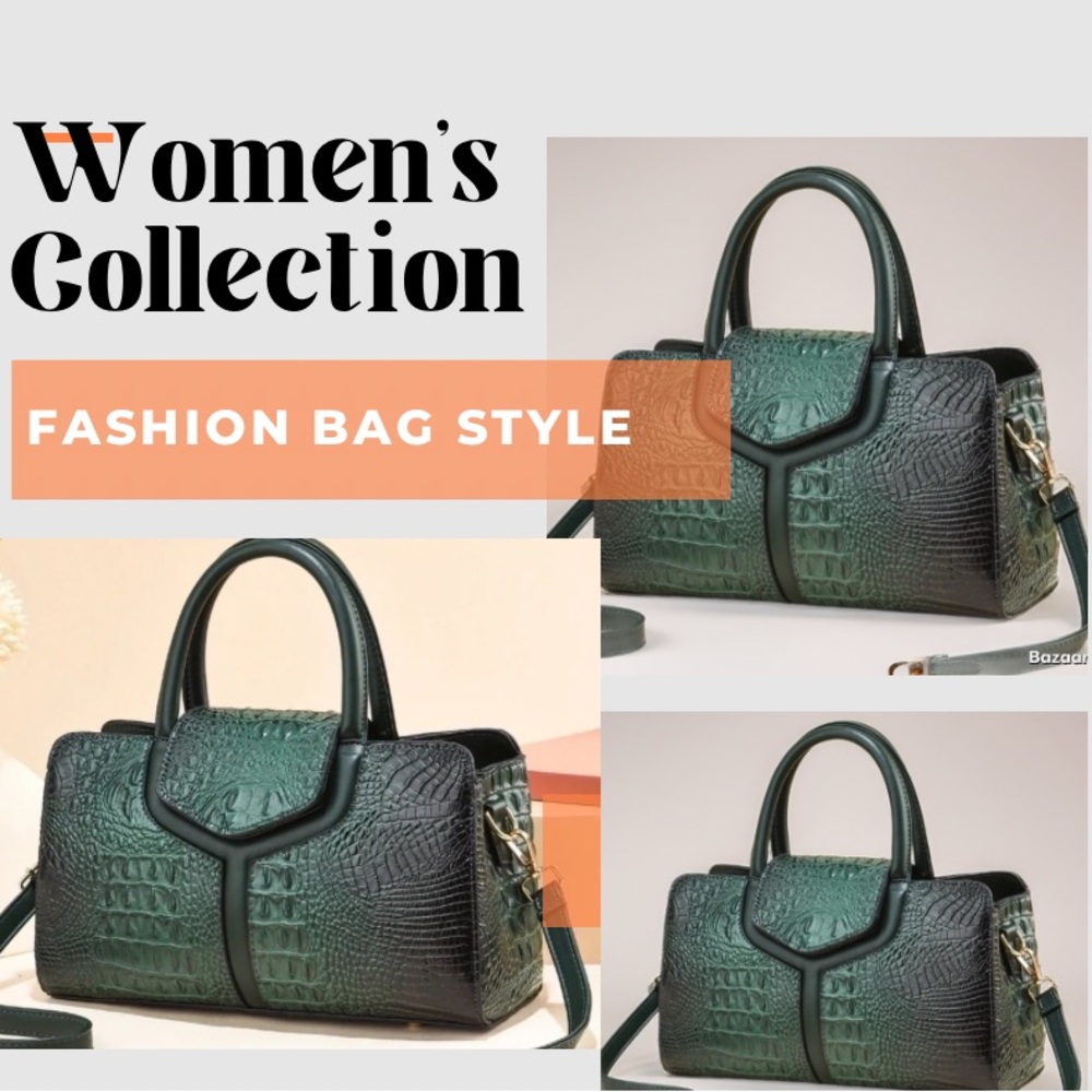 Elegant Green Women's Handbag vegan leather cruelty free